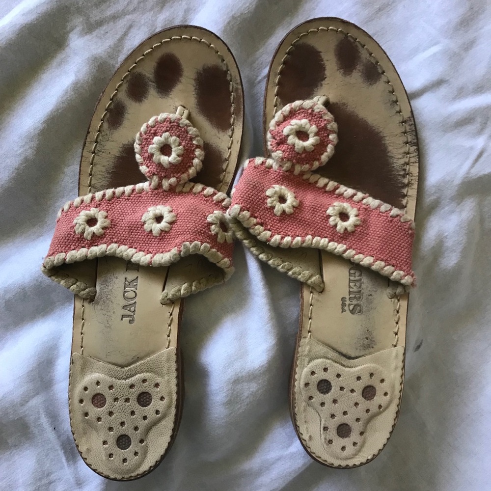 Pink and white JACK ROGERS!!